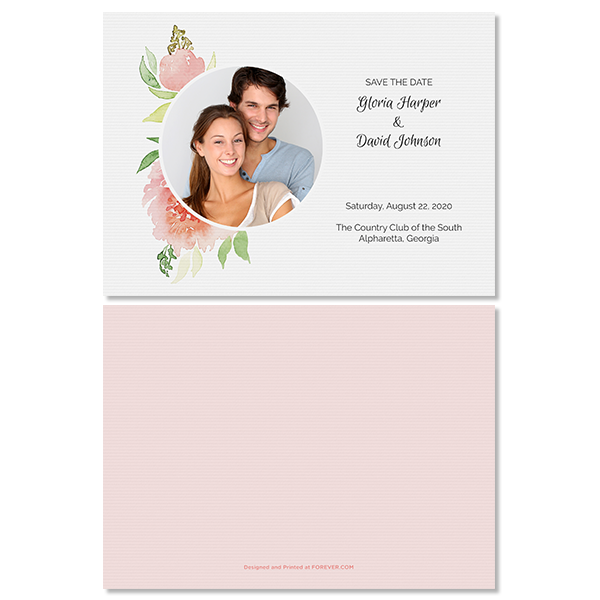 Fashionable Floral Invite with Photo