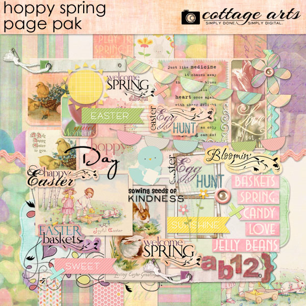 Hoppy Spring Page Pak Digital Art - Digital Scrapbooking Kits