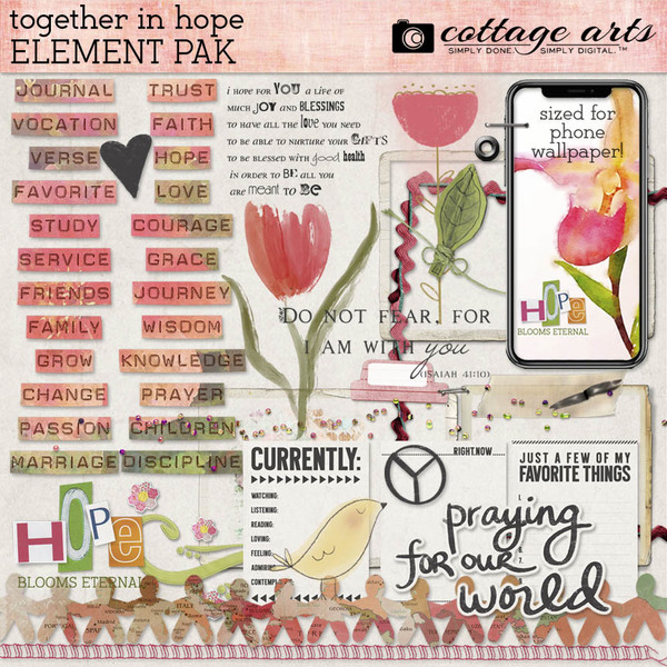 Together in Hope Element Pak Digital Art - Digital Scrapbooking Kits