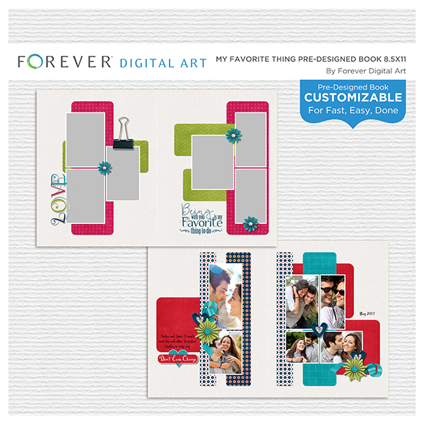 My Favorite Thing Pre-designed Book 8.5x11 Digital Art - Digital Scrapbooking Kits