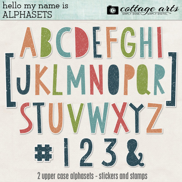 Hello My Name Is AlphaSets Digital Art - Digital Scrapbooking Kits