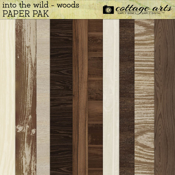 Into the Wild - Woods Paper Pak Digital Art - Digital Scrapbooking Kits