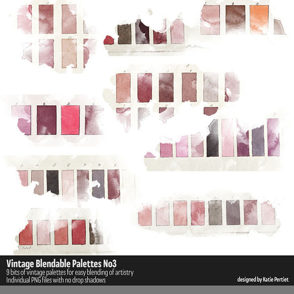 Vintage Blendable Palettes No. 03 Digital Art - Digital Scrapbooking Kits