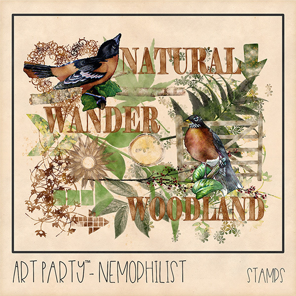 Nemophilist Stamped Pieces Digital Art - Digital Scrapbooking Kits
