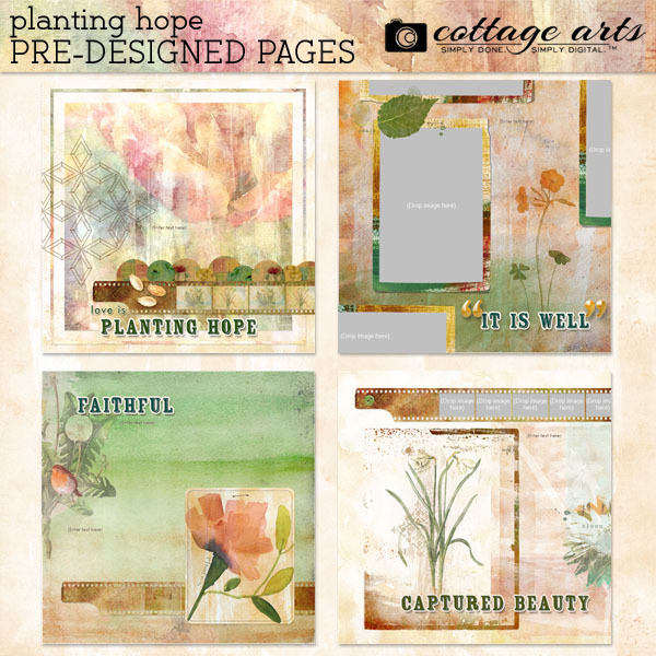 Planting Hope Pre-designed Pages Digital Art - Digital Scrapbooking Kits