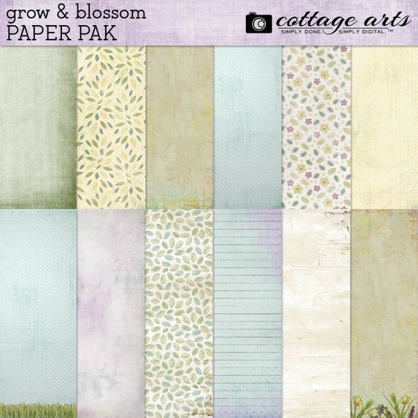 Grow & Blossom Paper Pak Digital Art - Digital Scrapbooking Kits