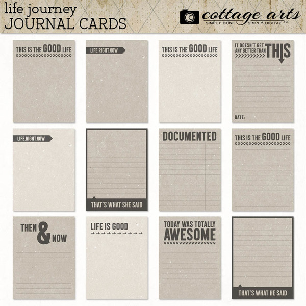 Life Journey Journal Cards Digital Art - Digital Scrapbooking Kits