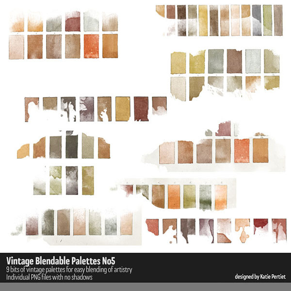 Vintage Blendable Palettes 05 Digital Art - Digital Scrapbooking Kits
