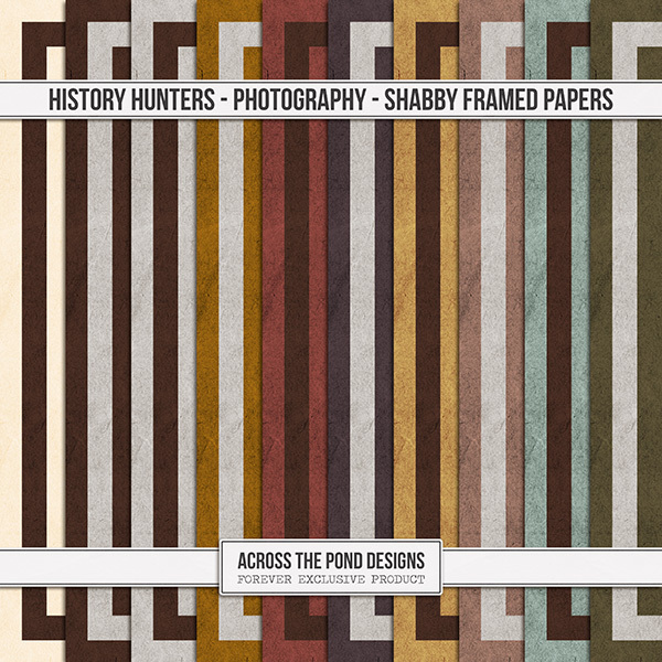 History Hunters - Photography- Shabby Framed Papers Digital Art - Digital Scrapbooking Kits