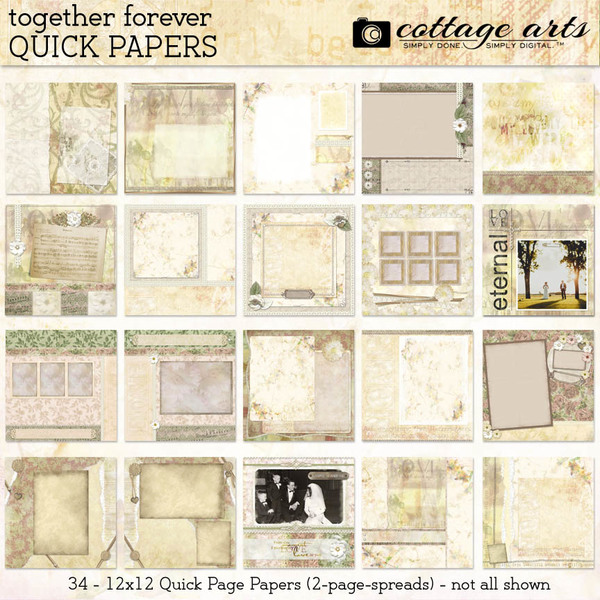 Together Forever Quick Papers Digital Art - Digital Scrapbooking Kits