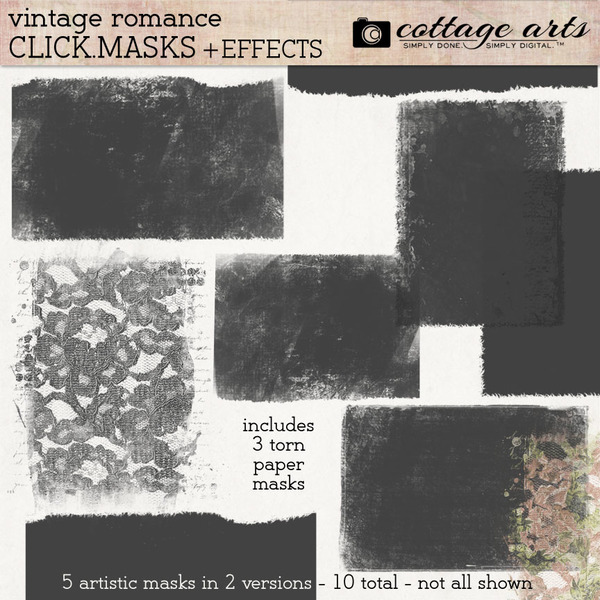 Vintage Romance Click.Masks Digital Art - Digital Scrapbooking Kits
