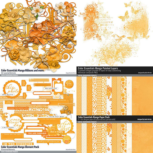 Color Essentials Mango Bundle Digital Art - Digital Scrapbooking Kits