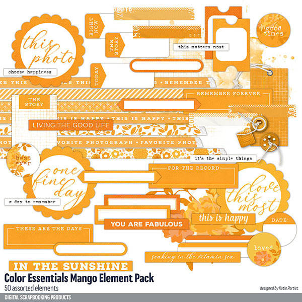Color Essentials Mango Element Pack Digital Art - Digital Scrapbooking Kits