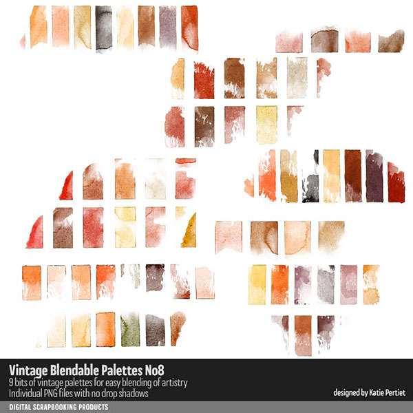 Vintage Blendable Palettes 08 Digital Art - Digital Scrapbooking Kits