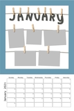 Hanging Around Template Calendar 12x18