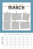 Hanging Around Template Calendar 12x18