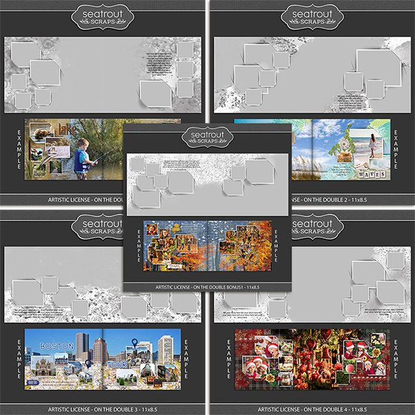 Artistic License - On the Double Bonus Bundle 1 - 11x8.5 Digital Art - Digital Scrapbooking Kits