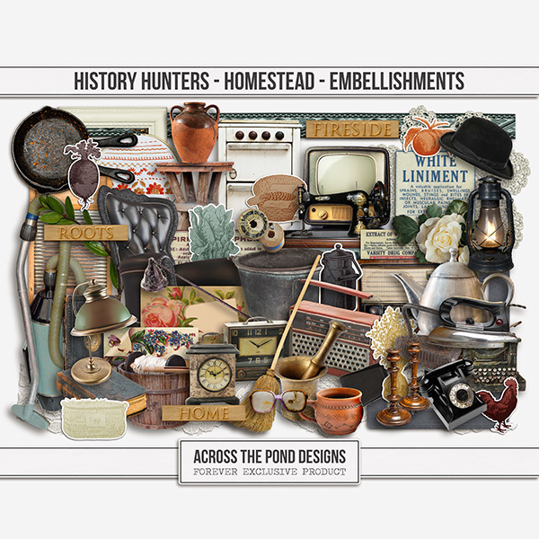History Hunters - Homestead - Embellishments Digital Art - Digital Scrapbooking Kits