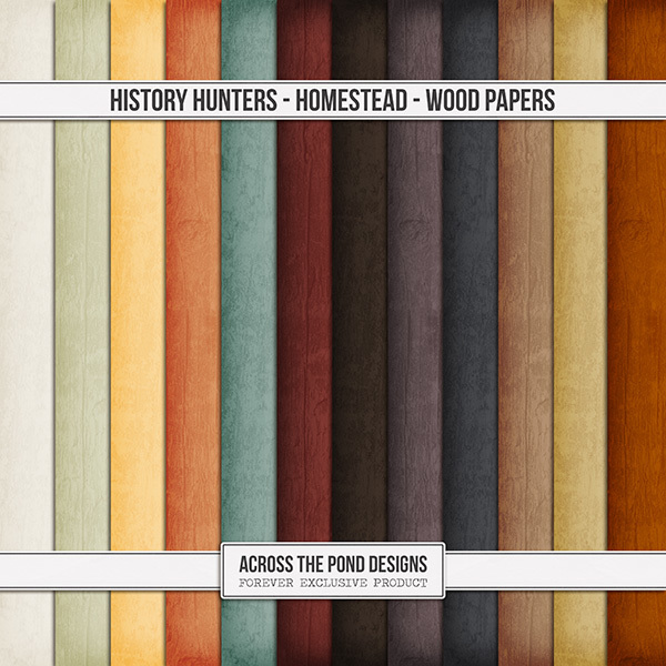 History Hunters - Homestead - Wood Papers Digital Art - Digital Scrapbooking Kits