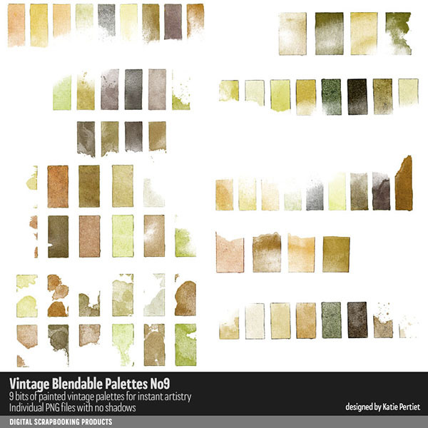 Vintage Blendable Palettes 09 Digital Art - Digital Scrapbooking Kits