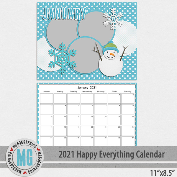 2021 11x8 5 Happy Everything Calendar Template Digital Art 2021 11x8 5 Happy Everything Calendar Template Digital Art
