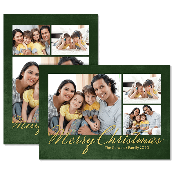 Green and Gold Christmas Card