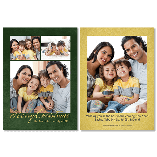 Green and Gold Christmas Card