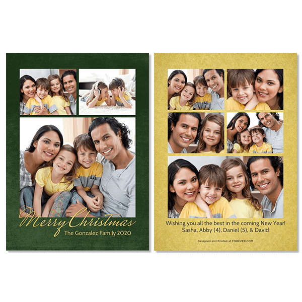 Green and Gold Christmas Card