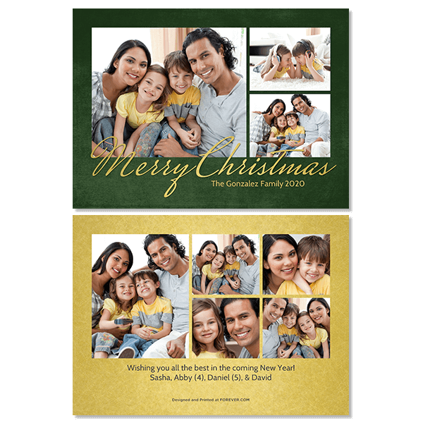 Green and Gold Christmas Card