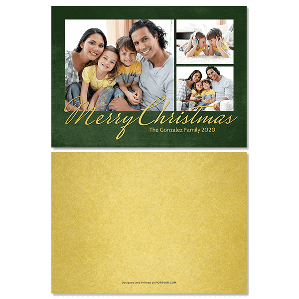 Green and Gold Christmas Card