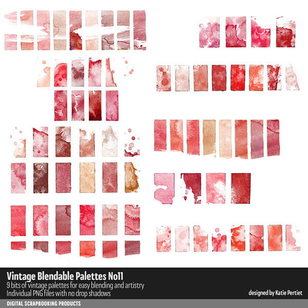 Vintage Blendable Palettes 11 Digital Art - Digital Scrapbooking Kits