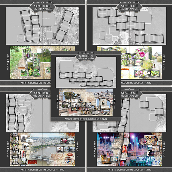 Artistic License - On the Double Bonus Bundle 2 - 12x12 Digital Art - Digital Scrapbooking Kits