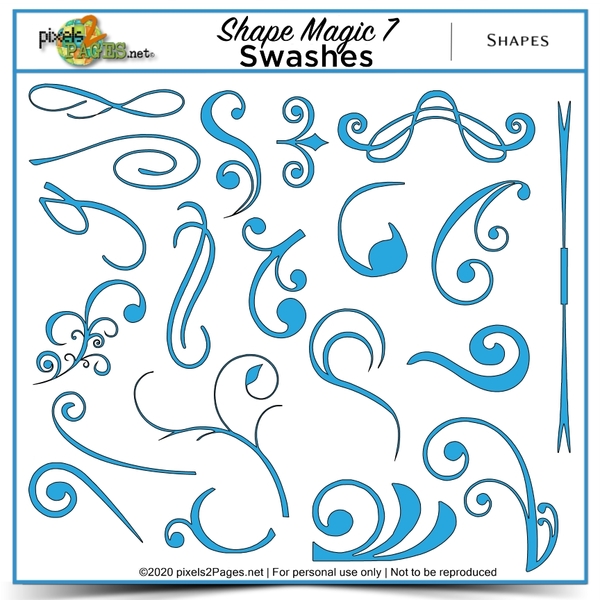 Shape Magic 7 - Swashes Digital Art - Digital Scrapbooking Kits