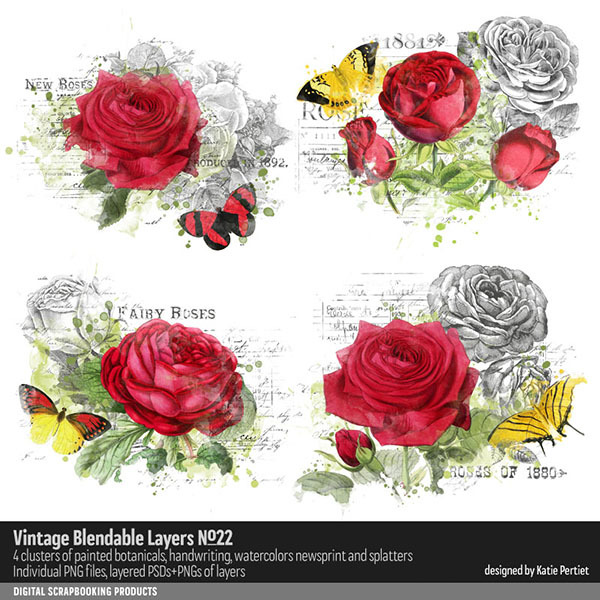Vintage Blendable Layers 22 Digital Art - Digital Scrapbooking Kits