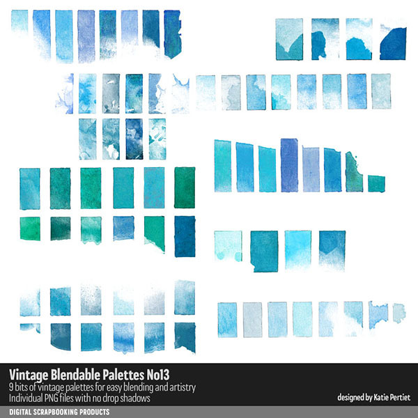 Vintage Blendable Palettes 13 Digital Art - Digital Scrapbooking Kits
