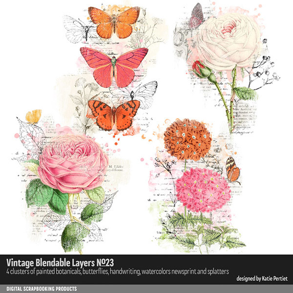 Vintage Blendable Layers 23 Digital Art - Digital Scrapbooking Kits