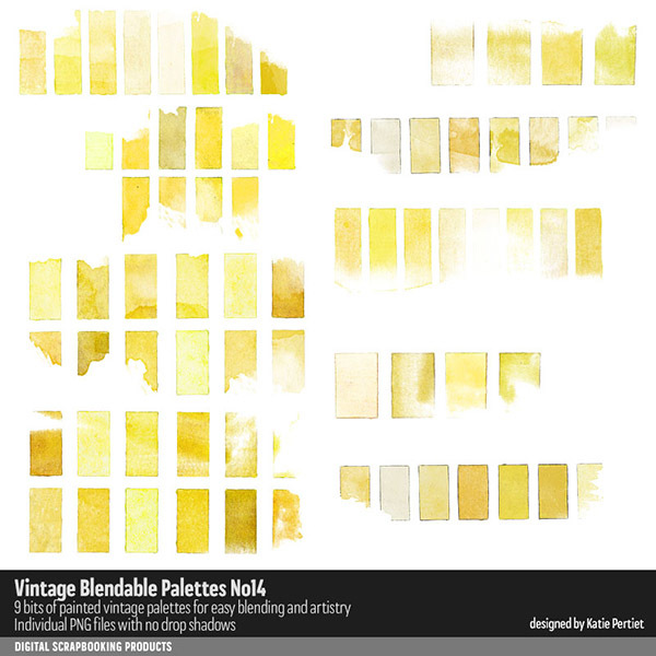 Vintage Blendable Palettes 14 Digital Art - Digital Scrapbooking Kits