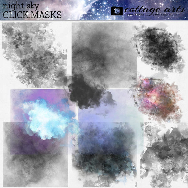 Night Sky Click.Masks Digital Art - Digital Scrapbooking Kits