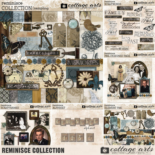 Reminisce Collection Digital Art - Digital Scrapbooking Kits