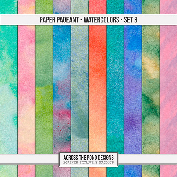 Paper Pageant Watercolors - Set 3 Digital Art - Digital Scrapbooking Kits
