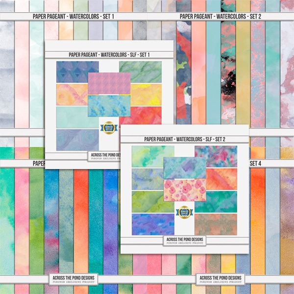 Paper Pageant Watercolors - Collection Digital Art - Digital Scrapbooking Kits