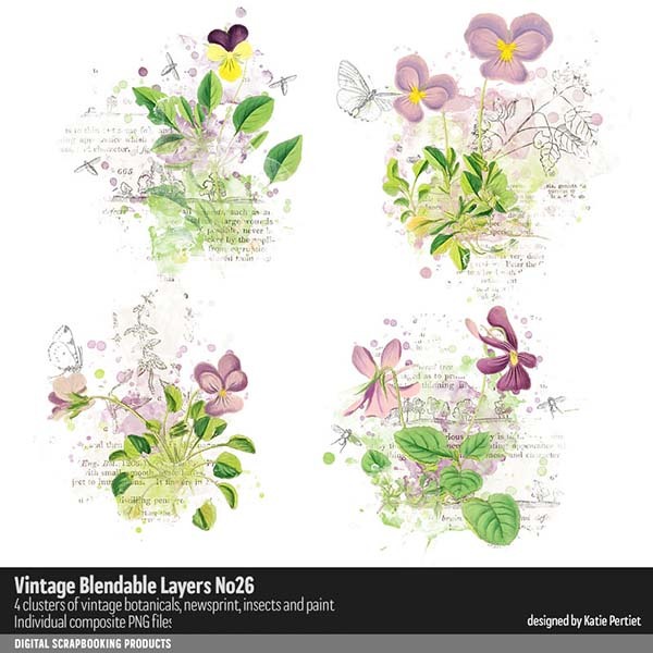Vintage Blendable Layers 26 Digital Art - Digital Scrapbooking Kits