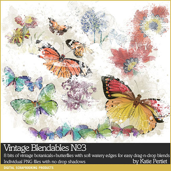 Vintage Blendables 03 Digital Art - Digital Scrapbooking Kits