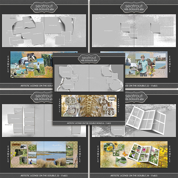 Artistic License - On the Double Bonus Bundle 6 - 11x8.5 Digital Art - Digital Scrapbooking Kits