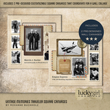Vintage Memories Traveler Square Canvases