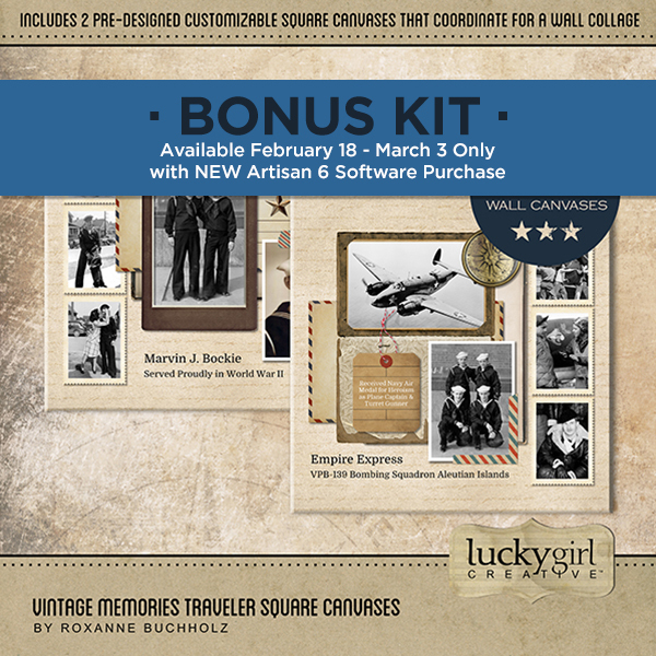 Vintage Memories Traveler Square Canvases Vintage Memories Traveler Square Canvases Digital Art - Digital Scrapbooking Kits