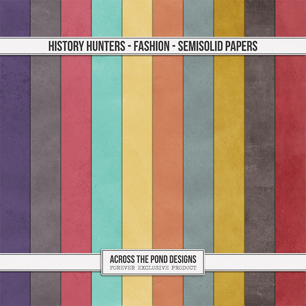 History Hunters - Fashion - Semi-Solid Papers Digital Art - Digital Scrapbooking Kits