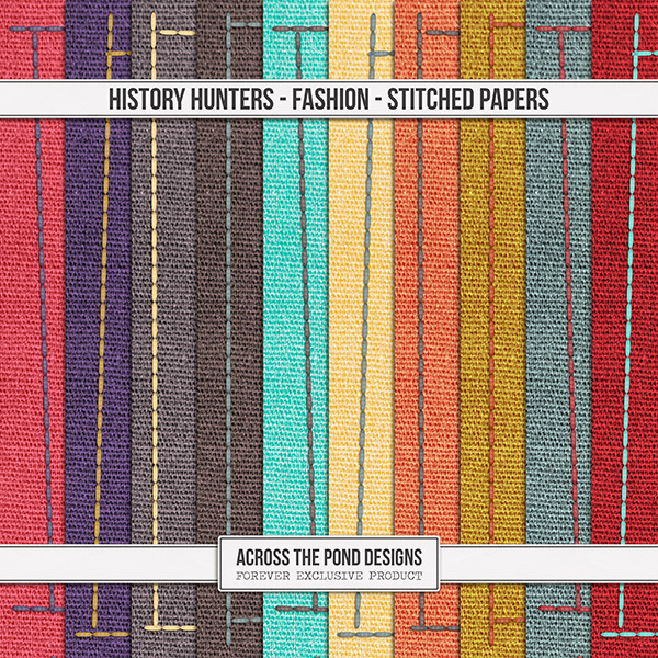 History Hunters - Fashion - Stitched Papers Digital Art - Digital Scrapbooking Kits
