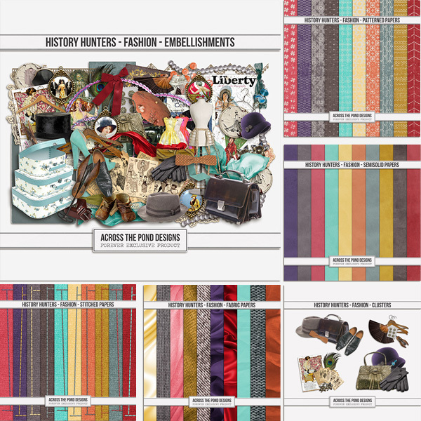 History Hunters - Fashion - Bundle Digital Art - Digital Scrapbooking Kits