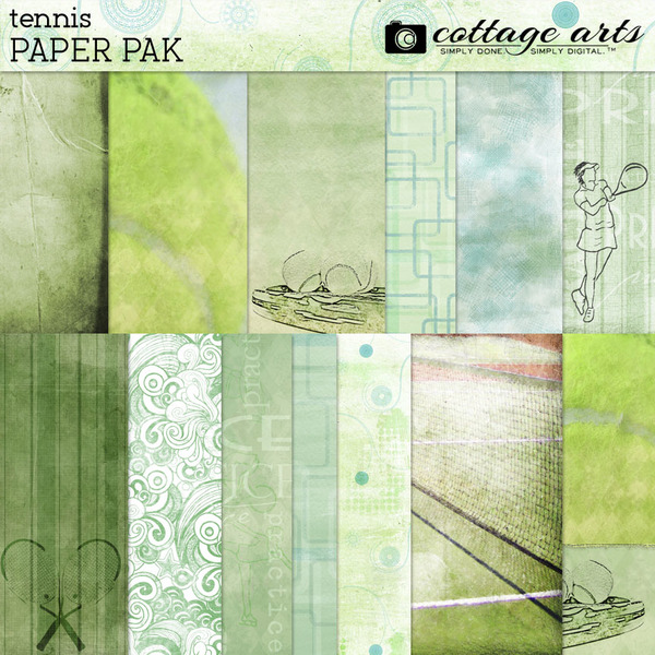 Tennis Paper Pak Digital Art - Digital Scrapbooking Kits
